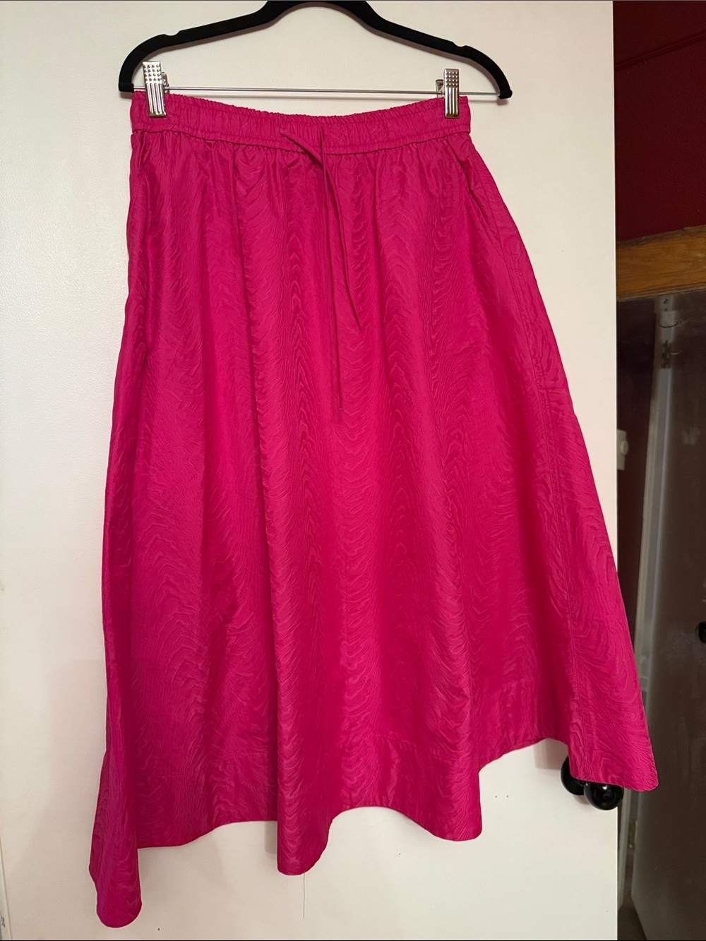 Bright Pink Elastic-Waist Circle Skirt